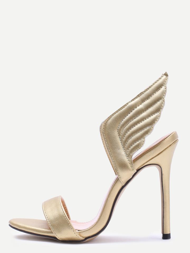 Shein Gold Wings Stiletto High Heels