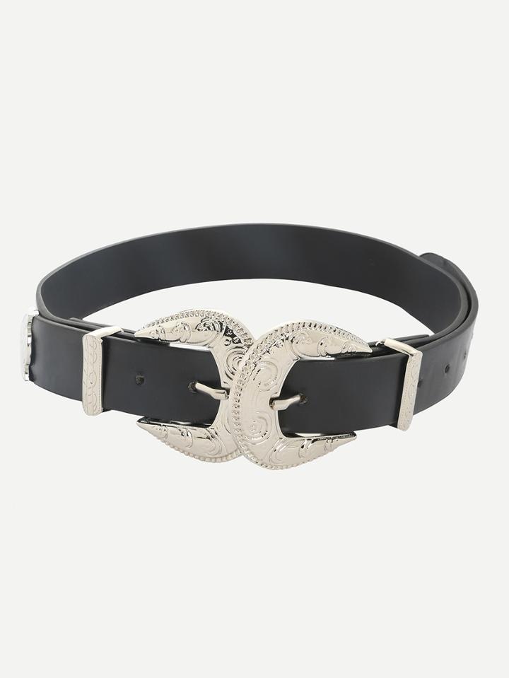 Shein Vintage Inspired Double Buckles Wide Belt