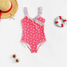Shein Girls Dot Print Ruffle Swimsuit