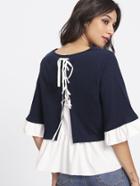 Shein Lace Up Back 2 In 1 Top