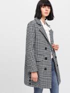 Shein Houndstooth Double Breasted Coat