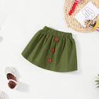 Shein Toddler Girls Button Detail Solid Skirt