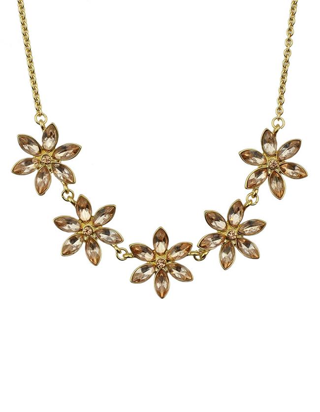 Shein Rhinestone Statement Flower Necklace