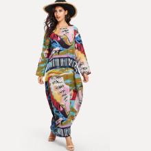 Shein Graphic Print Hidden Pocket Longline Dress