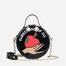 Shein Patched Detail Round Crossbody Bag