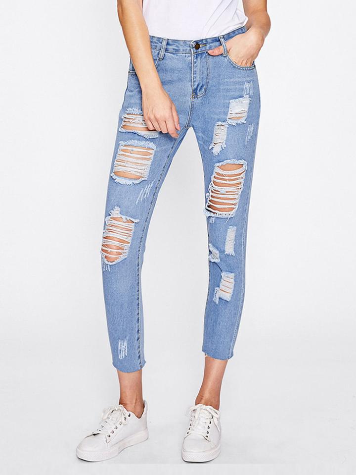 Shein Extreme Distressing Jeans