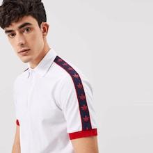 Shein Men Leaf Tape Detail Polo Shirt