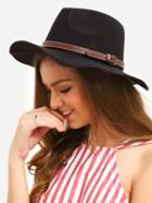Shein Navy Retro Large Brimmed Hat