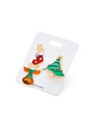 Shein Christmas Tree & Sock Design Brooch Set
