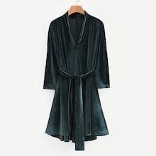 Shein Velvet Self Tie Dress