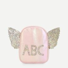Shein Girls Wing Shaped Glitter Backpack