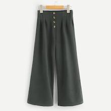 Shein Girls Button Front Wide Leg Pants