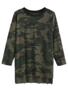 Shein Camo Print High Low T-shirt