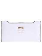 Shein White Pu Zipper Bow Multi- Card Wallet