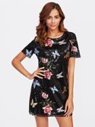 Shein Botanical Embroidered Sequin Dress
