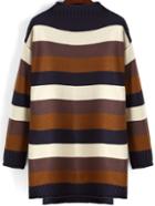Shein Colour Mock Neck Striped Loose Sweater
