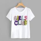 Shein Contrast Sequin Letter Embellished Tee