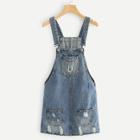 Shein Ripped Overall Denim Dress