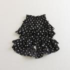 Shein Girls Layered Ruffle Asymmetric Polka Dot Skirt