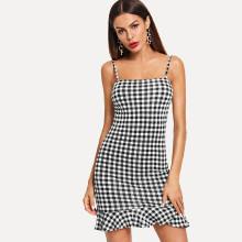 Shein Ruffle Hem Open Back Cami Dress