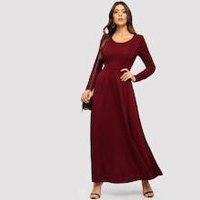 Shein Round Neck Solid Dress