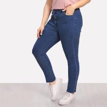 Shein Plus Frayed Hem Skinny Jeans