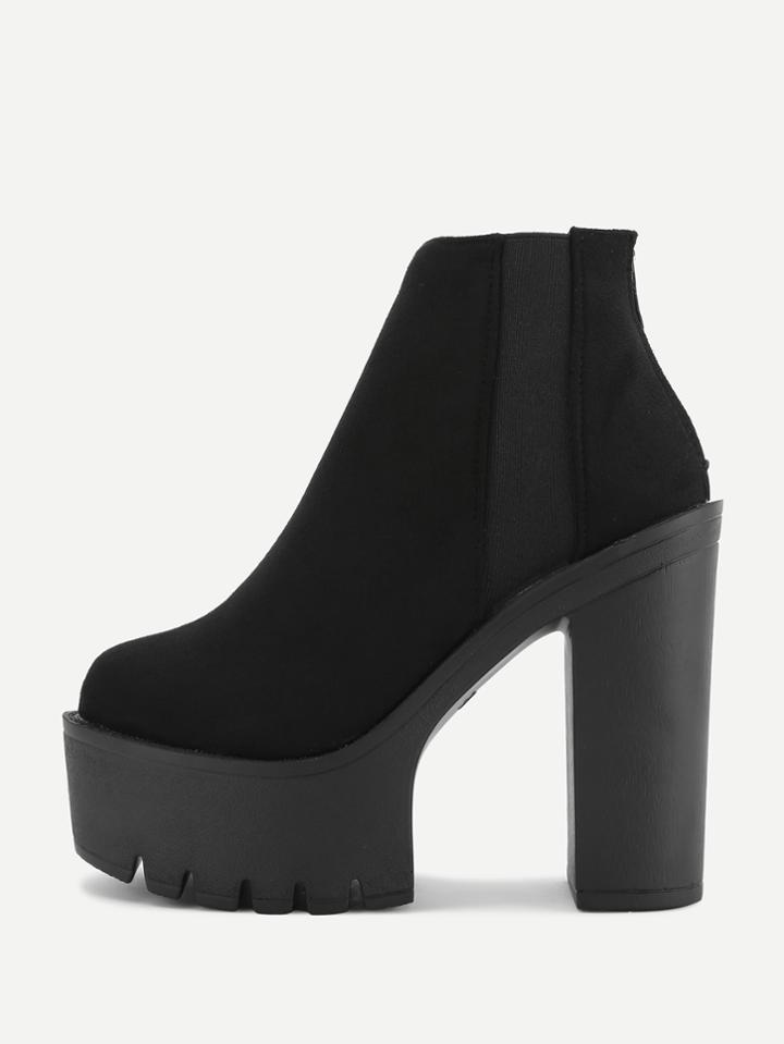 Shein Platform Block Heeled Ankle Boots