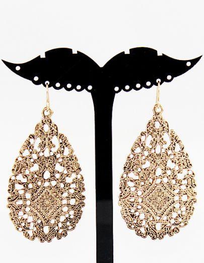 Shein Fashion Vintage Gold Hollow Out Earring