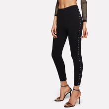 Shein Pearl Beaded Skinny Crop Leggings