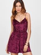 Shein Velvet Criss Cross Backless Cami Dress