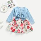 Shein Toddler Girls Frill Trim Floral Print Dress