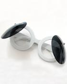 Shein White Round Lenses Double Layer Sunglasses