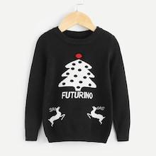 Shein Kids Christmas & Letter Print Jumper