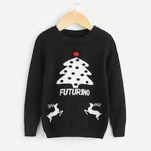 Shein Kids Christmas & Letter Print Jumper