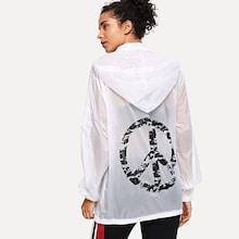 Shein Zip Front Hoodie Jackets