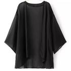 Shein Black Elbow Sleeve Cardigan Kimono