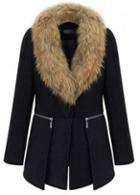Rosewe Enchanting Turndown Collar Long Sleeve Black Woolen Coat