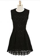 Rosewe Tank Style A Line Design Black Lace Dress