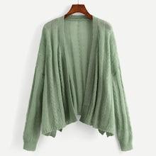 Shein Drop Shoulder Open Placket Sweater Coat