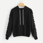 Shein Lace Up Drawstring Detail Hoodie