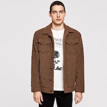 Shein Men Button Front Collar Teddy Jacket