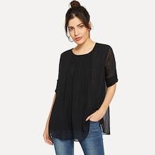Shein Semi Sheer Sleeve Swing Top