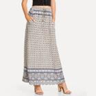 Shein Tribal Print Maxi Skirt