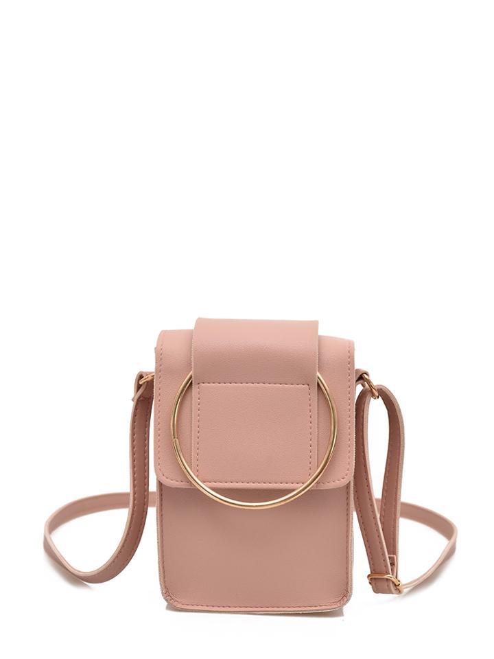 Shein Ring Design Flap Pu Shoulder Bag