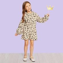 Shein Toddler Girls Leopard Print Frill Trim Jumpsuit