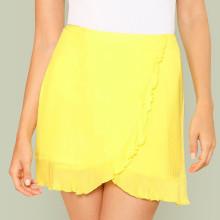 Shein Overlap Ruffle Trim Skirt