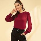 Shein Button Detail Pleated Solid Top