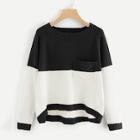 Shein Pocket Patched Two Tone Jumper