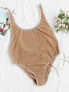 Shein Scoop Back Stitch Detail Swimsuit
