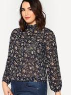 Shein High Neck Floral Print Tunic Top